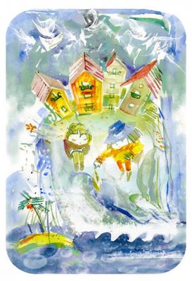 День путешествия снега к морю